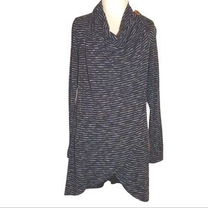 Bobeau Black/Gray Wrap Cardigan, Size M, Like New